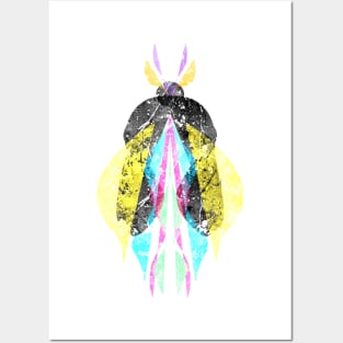 Insect fossil colorful design or beetles fossil Posters and Art